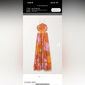 Farm Rio Cutout embroidered floral-print linen-blend maxi dress